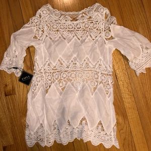 NTW NEW Zaful White Lace Swim Cover Up